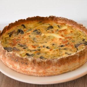 Tarta Champiñones, Cebolla, Puerro y Queso
