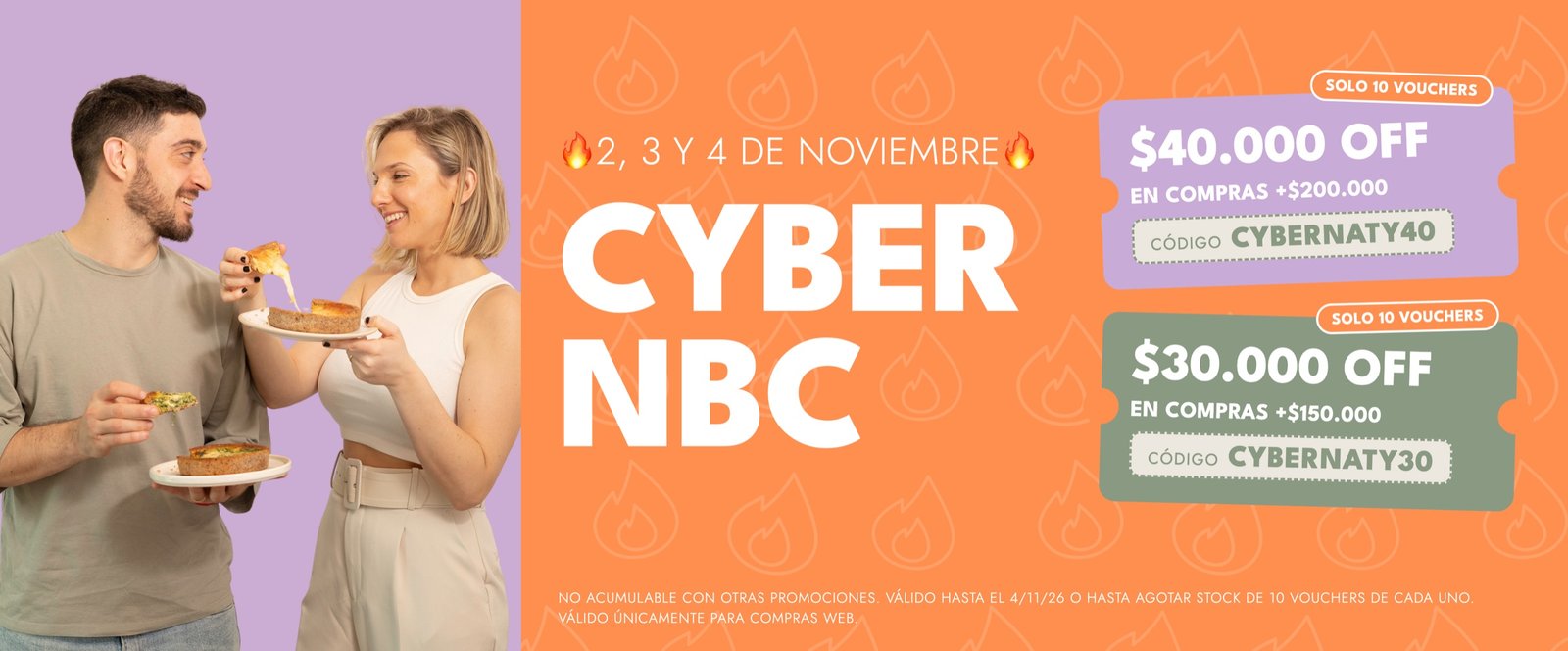 Cyber NBC 2, 3 y 4 de noviembre: $40.000 OFF en compras de +$200.000 con CYBERNATY40 y $30.000 OFF en compras de +$150.000 con CYBERNATY30